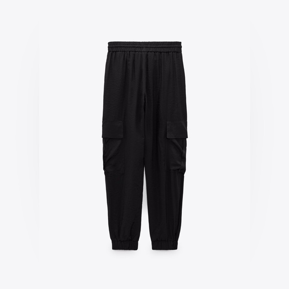 Zara ELASTIC WAIST CARGO PANTS Size:S - Picture 6 of 8